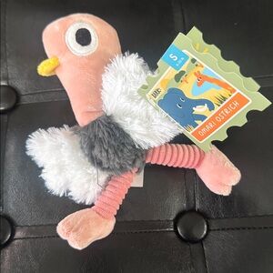 New Barkbox Omari Ostrich Small Bark Dog Plush Stuffed Crinkle Squeaky Toy